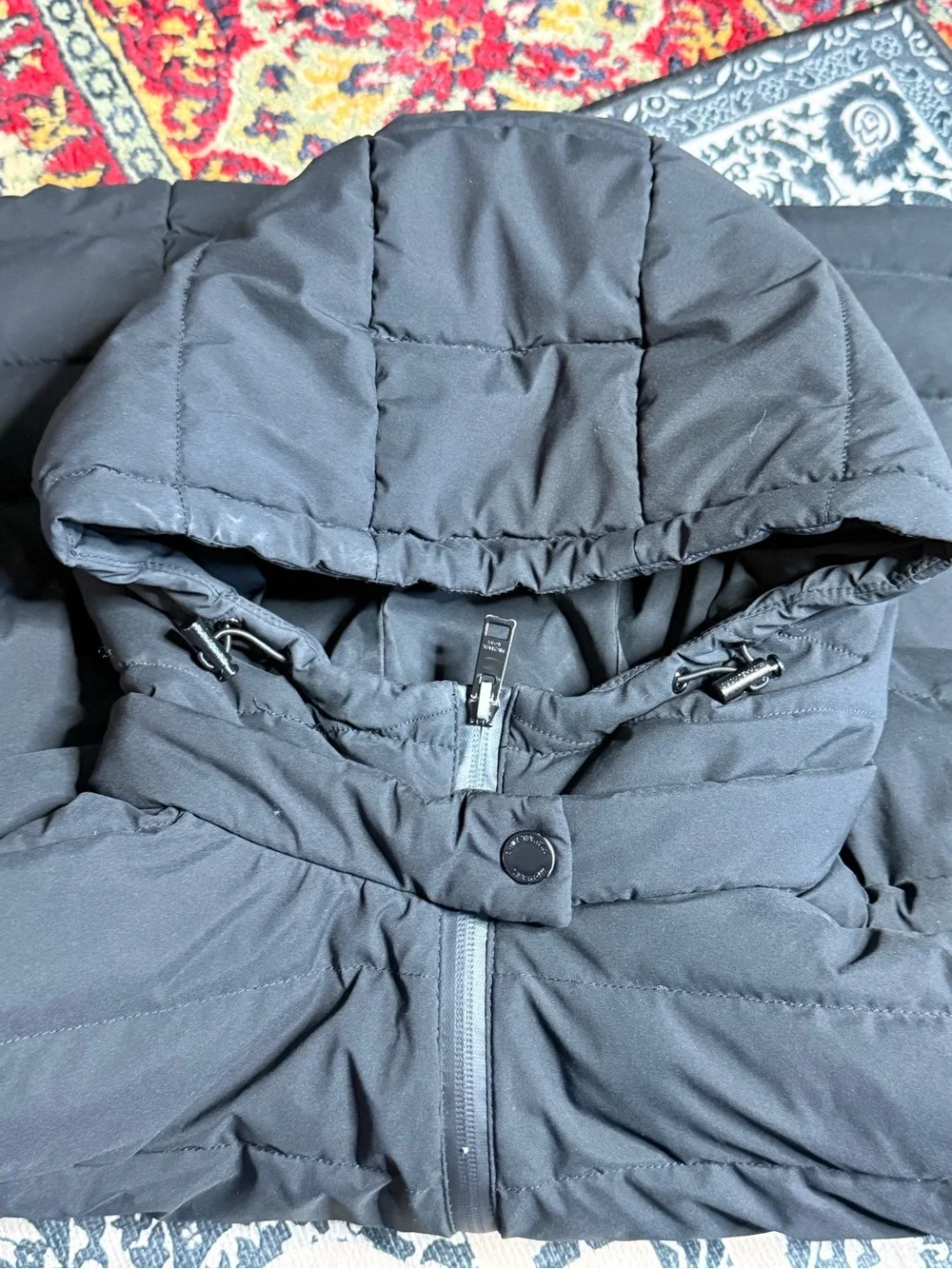 Michael Kors Black Hooded Quilted Puffer Jacket